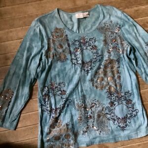 La Blend Woman’s Jeweled Jersey Top